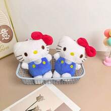 SANRIO 1Pc Cute Hello Kitty Plush Bag Charm Keychain, Classic Cartoon Doll Pendant, Soft Stuffed Ornament For Backpack Bag Decor, Gift Option - Multicolor - View 4