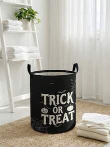 1pc Storage Basket Laundry Basket Laundry Tub Halloween Print Design Foldable Multi-Purpose With Handle Storage Basket Suitable For Daily Storage Of Clothes, Jewelry, Toys, Etc. - Multicolor - View 12