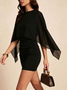 Women Midi Dresses - Black - View 4