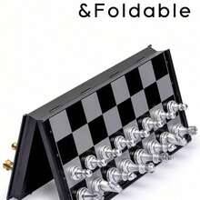 Magnetic Chess Game Set, Foldable Portable Design, Lightweight And Convenient, Travel Game Set Gift, Family Entertainment Toy - Multicolor - View 2