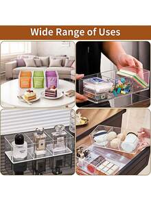 1pc 3-Compartment Lucky Tea Bag Storage Box, Suitable For Kitchen Cabinets, Coffee Station And Tableware Storage - Multicolor - View 6