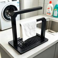 Dishcloth Drying Rack | Highly Attractive Kitchen Storage Rack | Multi-Functional Sponge Holder With Water Tray And Brush Holder | Space-Saving Countertop Organizer For Dishcloths, Cleaning Brushes And Various Cleaning Tools | Suitable For Kitchen, Laundry Room And Bathroom | Home Storage Gift Choice - One Size - View 6
