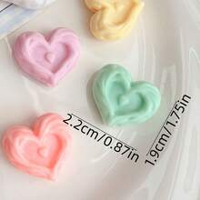 20pcs Multicolor Twisted Heart Acrylic Through‑Hole Loose Beads For DIY Bracelets, Phone Charms, Keychains Handmade Craft Supplies - Multicolor - View 3