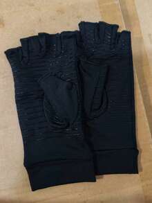 1 Pair Copper Fiber Compression Half-Finger/Full-Finger Gloves, Non-Slip Open-Finger Design, Palm And Wrist Pressure Fit, Skin-Friendly - Multicolor - View 15