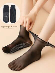 5 Pairs Assorted Sheer Breathable Stockings, Suitable For Everyday Wear - Black - View 2