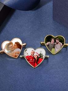 1PC [Customized]Personalized Sublimation Heart-Shaped Watch Decoration, Personalized Photo Watch Jewelry Pendant, Women's Craft, Watch Charm, Anniversary Gift, Wedding Gift, Customized Photo Gift, Customized Birthday, Anniversary Gift, Christmas, Halloween Gift, Valentine's Day Gift - Multicolor - View 5
