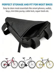 XD Black Bicycle Frame Bag, Mountain Bike Front Frame Top Tube Tool Bag, Bicycle Handlebar Saddle Bag And Bicycle Accessories - Multicolor - View 4