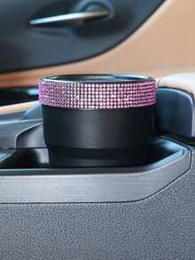 Fashionable Minimalist Rhinestone Car Coin Storage Cup, Multi-Functional Storage Cup, Anti-Slip Design, Convenient For Storing Loose Change, Practical And Convenient - Rhinestone Style - View 7