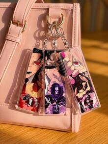 1Pc/3Pcs Kagurabachi Theme Acrylic Keychains, Featuring "Enten", "Tobimune" And "Kumeyuri" Demon Blades And Character Close-Up Designs, Fashionable Bag Charm, Suitable For: Back To School, Gift For Anime Fans, Exquisite Collection, All Seasons. - Multicolor - View 3