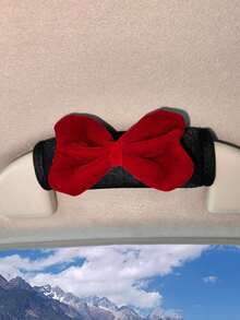 2pcs Cute Bow Plush Car Roof Handle Covers, Soft Grip Handle Protector, Car Interior Decoration Accessories - Multicolor - View 6
