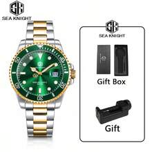 SEA KNIGHT Top Man Men's Business Fashion Steel Band Watch, Rotating Bezel, Luminous, Date Display, 3Bar Waterproof, Quartz Watch - One Size Fits All - View 14