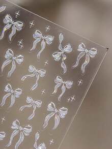 2/1pc Exquisite Butterfly Wings Nail Art Stickers Self-Adhesive Fragrance-Free Suitable For Hand And Foot Decoration Elegant Design Easy To Apply Suitable For Autumn, Halloween, Christmas DIY Manicure - White - View 9