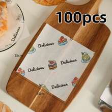 100/50/1pc Oil-Resistant Baking Paper, Wax Paper, Suitable For Cakes, Sandwiches And Desserts, Also Can Be Used As Fast Food Packaging, Tray Liners, Air Fryer Liners And General Kitchen Use. - Multicolor - View 12