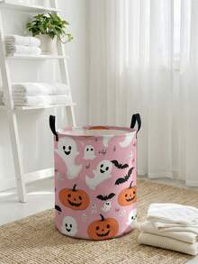 1pc Storage Basket Laundry Basket Laundry Tub Halloween Print Design Foldable Multi-Purpose With Handle Storage Basket Suitable For Daily Storage Of Clothes, Jewelry, Toys, Etc. - Multicolor - View 11