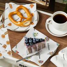 100/50/1pc Oil-Resistant Baking Paper, Wax Paper, Suitable For Cakes, Sandwiches And Desserts, Also Can Be Used As Fast Food Packaging, Tray Liners, Air Fryer Liners And General Kitchen Use. - Multicolor - View 6