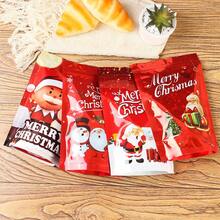Christmas Zipper Handbag Self-Sealing Standing Gift Bag, Small Packaging Bag For Christmas New Year Party Gifts, Christmas Decoration Packaging Bag, Random Color And Style - Red - View 3