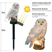 Solar Powered Owl Lawn Light, Resin Realistic Craft Outdoor Glowing Decorative Light, Garden Landscape Light, Light-Control Sensor Ground Stake Light, Animal Model Landscape Light, Holiday Atmosphere Light - Resin Owl Lawn Light - View 11