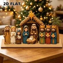 2D Flat, Christmas Eve, Decorative Sign, Party Decoration, Perfect Holiday Gift, Home, Religious Theme, Prayer, Desktop Office Ornament, Christmas, Halloween Decoration, Suitable For All Occasions, Vintage, Decorative Sign, Halloween Decoration, Halloween Home Decor, Halloween, Christmas Decoration - Upgraded Version - View 3