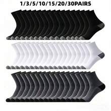 Combination Pack Classic Black, White, Grey 3-Color Unisex Mid-Calf Socks, Soft And Comfortable, Suitable For Daily Wear - A - View 27