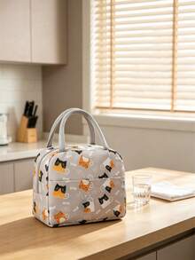 Cute Animal Pattern Insulated Waterproof Dust-Proof Leak-Proof Stain-Resistant Easy-To-Clean Portable Large Capacity Fresh-Keeping Lightweight Handheld Foldable Picnic Hiking Work School Daily Gift Lunch Bag - Multicolor - View 3