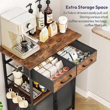 Coffee Bar Cabinet With Drawer - Coffee Stand Station With Removable Hooks, Buffet Cabinet Coffee Maker Or Microwave, Kitchen Bar Table Storage Organizer (Espresso, 20.47" X 13.78"X31. 3") - Espresso - View 3