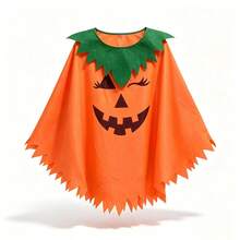 1PC Women's Halloween Pumpkin Print Shawl, Jagged Hem Green Collar, Suitable For Cosplay, Holiday Party Costume, Halloween, Holiday Decoration - Multicolor - View 5