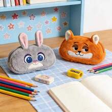 Disney 1PC Zootopia Large Pencil Cases Ideal For Office Use - Adorable Zootopia Design With Zippered Pocket, Perfect Desk Organizer - Multicolor - View 2
