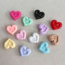 20pcs Multicolor Twisted Heart Acrylic Through‑Hole Loose Beads For DIY Bracelets, Phone Charms, Keychains Handmade Craft Supplies - Multicolor - View 9