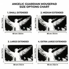 Angel Wings Pattern Extra Long Gaming Mouse Pad And Desk Mat Set, Non-Slip Durable Rubber Base, Smooth Surface Suitable For Computer Laptop Office Home, Abstract Art Decor, Back To School Supplies - A - View 10