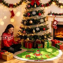 The Grinch The 1pc Green Christmas Tree Skirt With And Dog Max Pattern, Festive Snowflake Gift Print Tree Base Cover Mat, Perfect For Christmas Home Decor Indoor Xmas Tree Decoration, And Ideal For Holiday Party Supply And Christmas Gift. - Cookie Monster - View 3