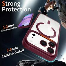 1pc Hadaasi Cherry Red 2-In-1 Magnetic Phone Case, Compatible With Apple 18pro/18promax/17e/17 Pro Max 16 15 14 13 12 11 Plus ProMax, Smooth Matte Soft Edge Transparent Hard PC Back Shell, 1.2MM Raised Screen Bezel & 2.5MM Lens Protection, Anti-Fingerprint Anti-Stain Shockproof Wireless Charging Slim Protective Case, Compatible With Samsung Galaxy S26Ultra/S26Plus/S26Fe/A57A18/A56/A37 - Cherry Red - View 9