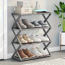 1pc 4-Tier X-Shaped Dust-Proof Shoe Rack - Foldable Space-Saving Shoe Cabinet, Steel Tube Shoe Rack, Easy To Assemble, Tool-Free Assembly, Suitable For Home, Dorm, Porch, Office, Dust-Proof Design, Suitable For Entrance, Hallway - Multicolor - View 8