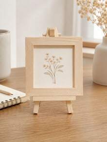 1/3/5pcs Mini Wooden Easel Frame, Natural Wood Desktop Photo Display Stand, Suitable For Photos, Artworks, Cards And Home Decor - Wood Color - View 2