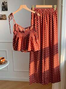 Women Two-Piece Outfits - Brown - View 2