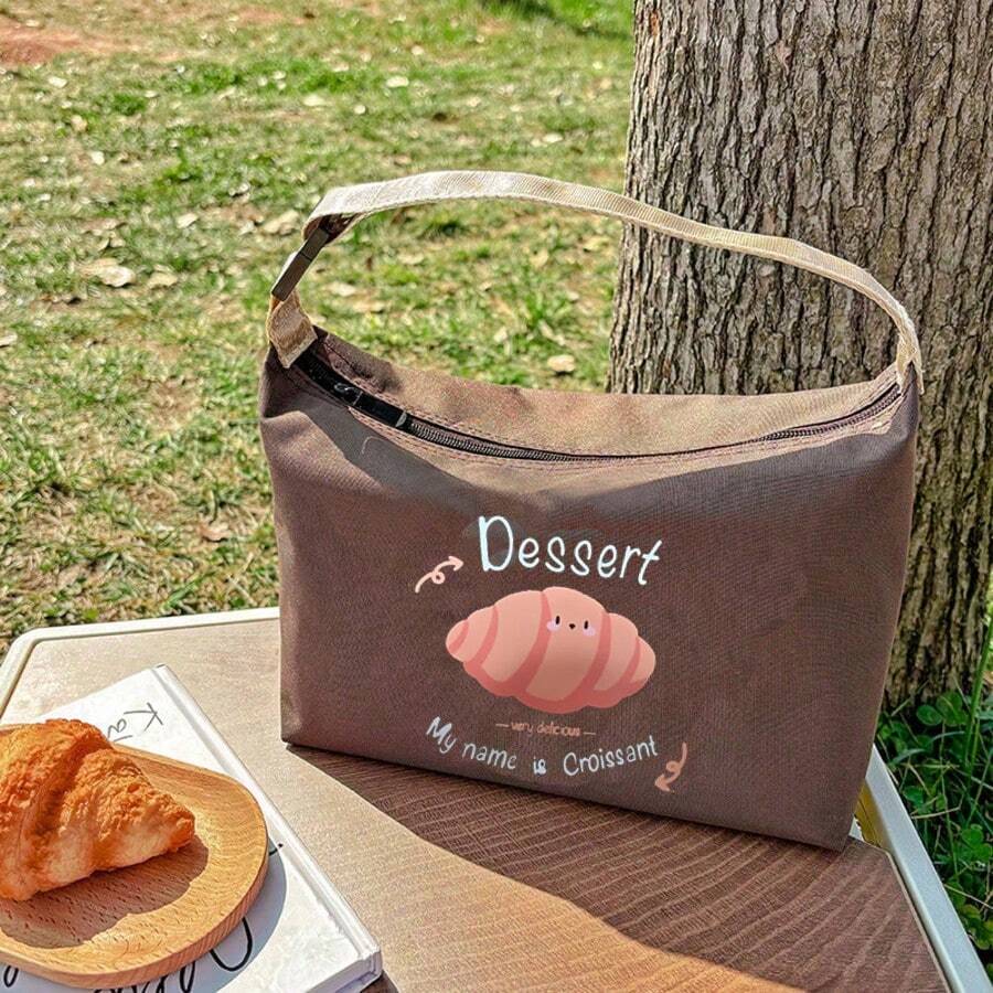 French Maillard Style Thickened Insulated Lunch Box Bag, Handheld Bento Bag For Students And Office Workers, Commuter Lunch Bag - Multicolor - View 1
