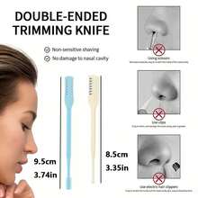 2pcs Double-Sided Blade Nose Hair Trimmer With Storage Box, Portable Manual Nose Hair Trimming Shaving Set, Suitable For Men And Women, Washable 360° Rotating Nose Hair Trimmer - Nose Care Tool, Hair Removal, Shaver For Women, Razor Blade - Multicolor - View 2