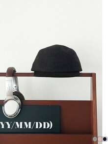 1pc Letter Embroidered Soft-Brim Baseball Cap Unisex Fall Winter Wool-Blend Spliced Peaked Hat Casual Street Baseball Cap - Wool Plaid Short Flat Brim - View 21