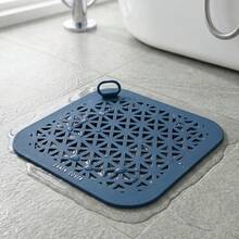 1pc New Square Hollow Handle Drain Mat, Toilet Anti-Backflow Anti-Odor Sealing Cover, Bathroom Hair Catcher And Kitchen Sink Filter, Practical Home Drainage Accessories, Suitable For Christmas Home Kitchen Bathroom Decor - Multicolor - View 8