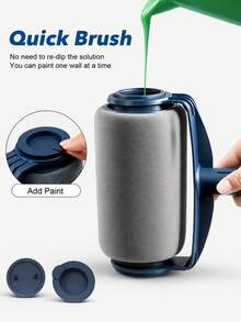 Multi-Function Roller Brush Set (1 Set) - Includes Roller Brush And 3-Section Extension Pole; High-Density Roller Brush Cover Ensures Even Application. Suitable For Latex Paint And Wall Paint, Easy To Operate. Perfect For Wall Repair And Living Room Painting. - Multiple Styles and Colors - View 8