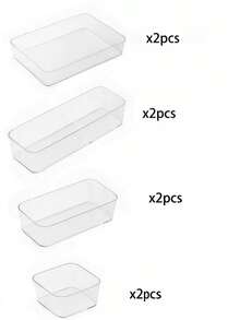 1/7/8 Pcs Clear Acrylic Cosmetic Organizer, With Drawers, Shelves, And Compartments, For Desktop Stationery Storage, Home Desktop And Drawer Storage Box, Back-To-School Essential - A - View 9