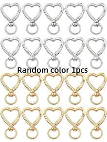 10/30/60/100pcs Heart-Shaped Keychain Swivel Hooks, Key Ring Making Accessories Pendant Carabiner Clips DIY Handmade Cute Spring Buckle Key Rings, Handbags - Color Mixing - View 33