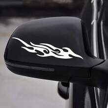 2pcs Reflective Flame Stickers, Bright And Colorful, Suitable For Motorcycles And Cars, PVC Reflective Decals, Self-Adhesive, Asymmetrical Shape, High Visibility Decoration, Motorcycle Stickers, Strong Design, Durable Adhesive - A - View 9