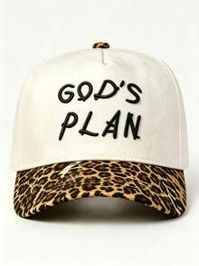 1pc Men Hats Two-Tone 'GOD'S PLAN' Embroidered Hats For Men, Adjustable Design, Perfect For Parties, Travel, Outdoor Activities, And Sun Protection - Multicolor - View 5