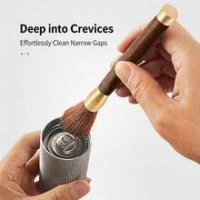 Wood‑Handle Coffee Brush, 1 Pack Random Color, Natural Soft Bristles Espresso Grinder Cleaning Brush For Home Barista Coffee Tool - Multicolor - View 4