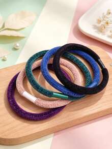 Autumn/Winter Chenille Plush Hair Scrunchies, High Elasticity Durable Hair Ties, Simple Non-Damaging Hair Bands - Multicolor - View 5