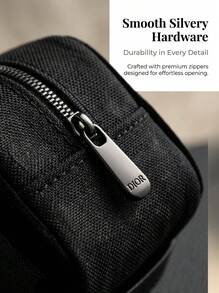 Christian Dior Black Portable High‑End Textured Plaid Mesh Cosmetic Bag, Minimalist Travel Toiletry Pouch For Makeup Accessories - Black - View 3
