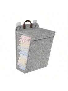 1pc Foldable Laundry Basket, Wall-Mounted Storage Organizer For Home, Bedroom, Dorm - View 8