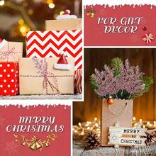 10pcs Mixed Simulation Pink Pine Needles And Shiny Berries Stem - Glossy Surface, Exquisite Christmas Branches, For Holiday Decorations, Wreaths, Vase Centerpieces, Seasonal Tabletop Decor, Festive Table Additions, Perfect For Christmas Tree - Multicolor - View 7