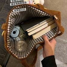 Rilakkuma Autumn/Winter Lamb Wool Easy Bear Large Capacity One Shoulder Tote Bag Cute Commuter Bag School Hot Item - Multi-color - View 3