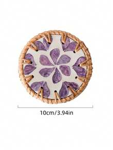 1pc/2pcs Lightweight Luxury Woven Colorful Shell Coasters, Natural Pearl Mother-Of-Pearl Heat Resistant Insulation Pads, Anti-Scald Tea Cup & Teapot Mats, Exquisite Home Tabletop Decor, Suitable For Coffee Tables, Kitchen Dining Tables, Party Table Decorations - Multicolor - View 24